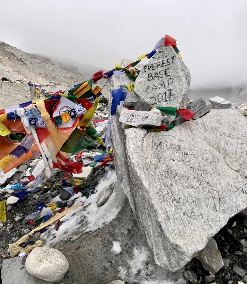 Colourful prayer flags at Everest Base Camp