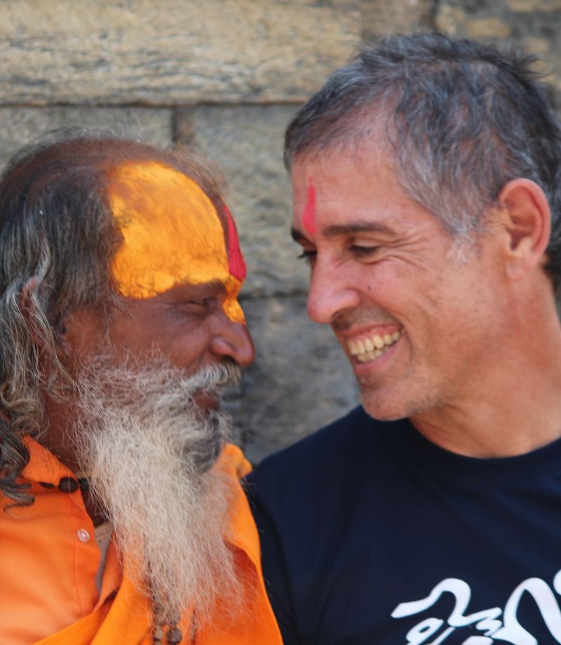 Klasie Wessels and a Sadhu in Kathmandu, Nepal